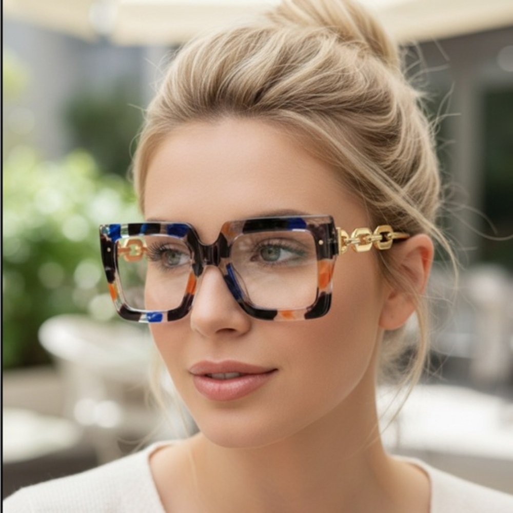 ✨NEW Stylish Multicolor Square Statement glasses … - image 1